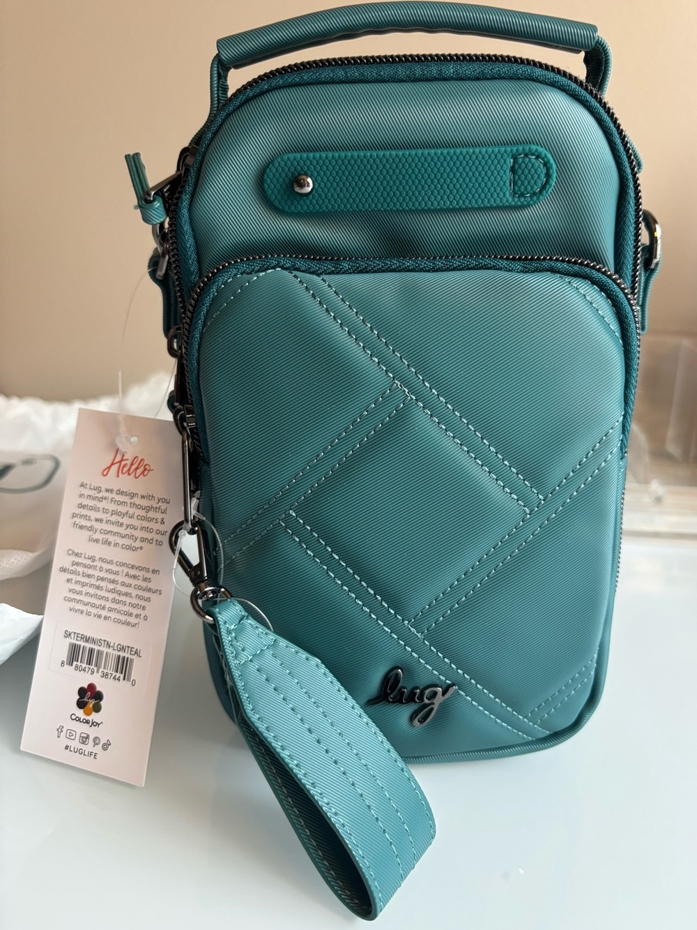 Lug NWT Satin Luxe VL Mini Skeeter Crossbody Bag - Lagoon Teal
